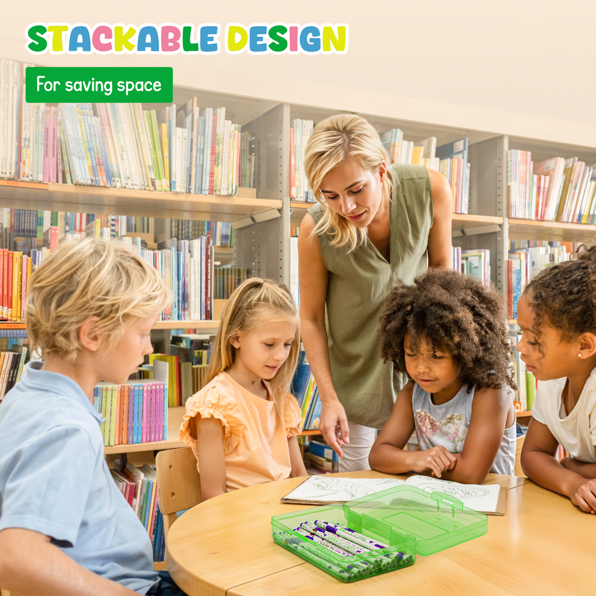 4E's Novelty 4 Pack Large Pencil Case Boxes, Pencil Boxes Classroom