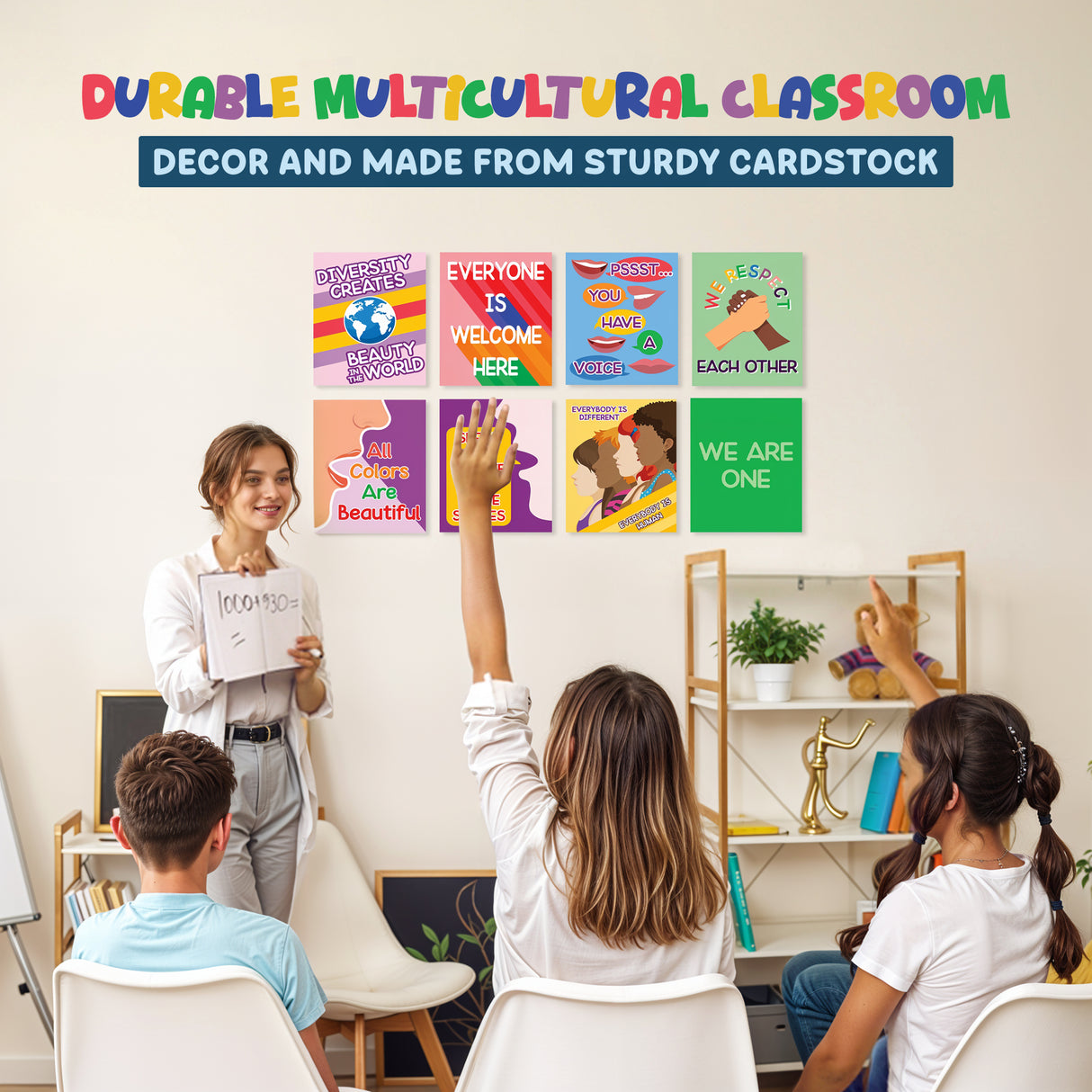 4E's Novelty 8 Pc Multicultural Children Posters, Diversity Posters for Classroom