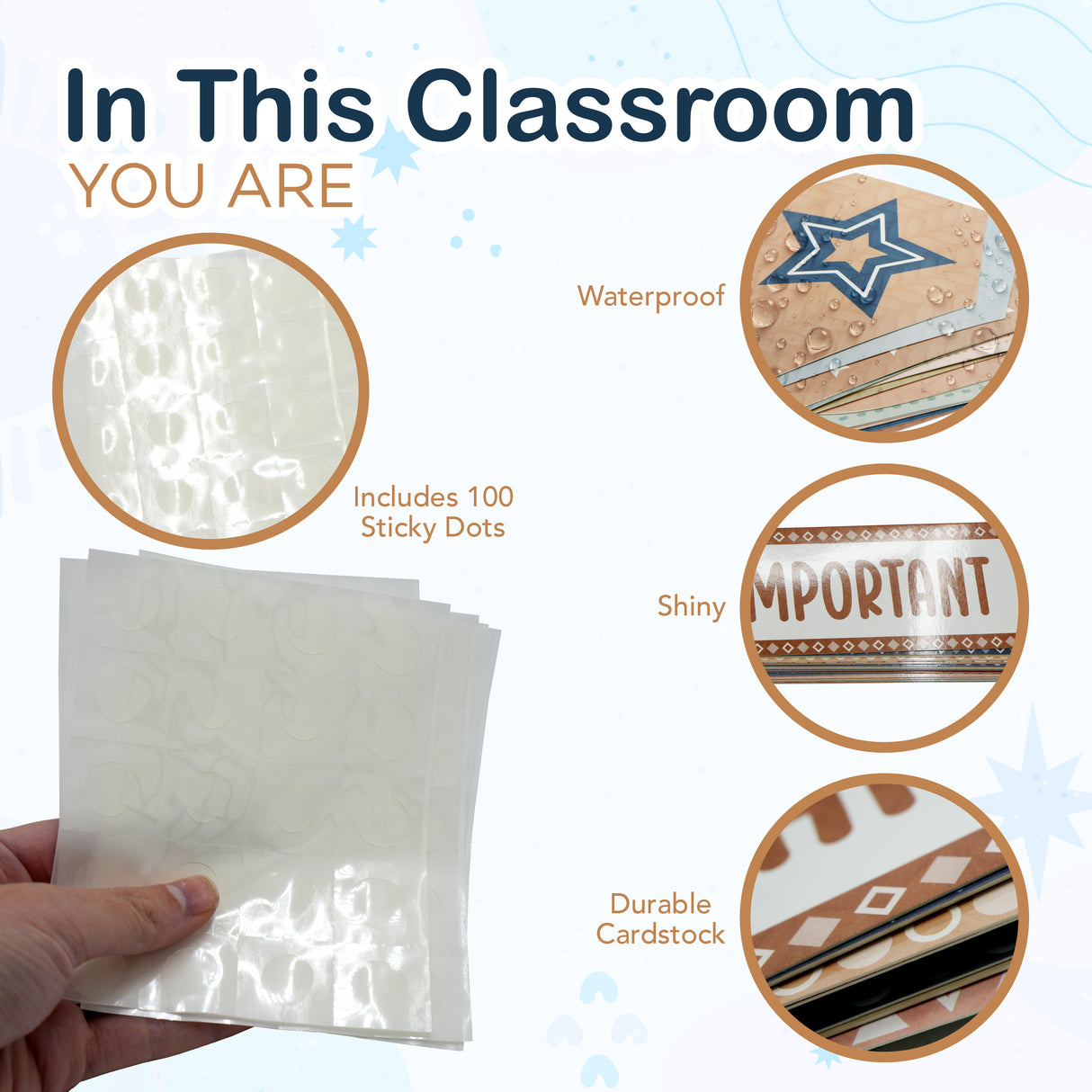 4E's Novelty “In This Classroom You Are” Boho Motivational Board