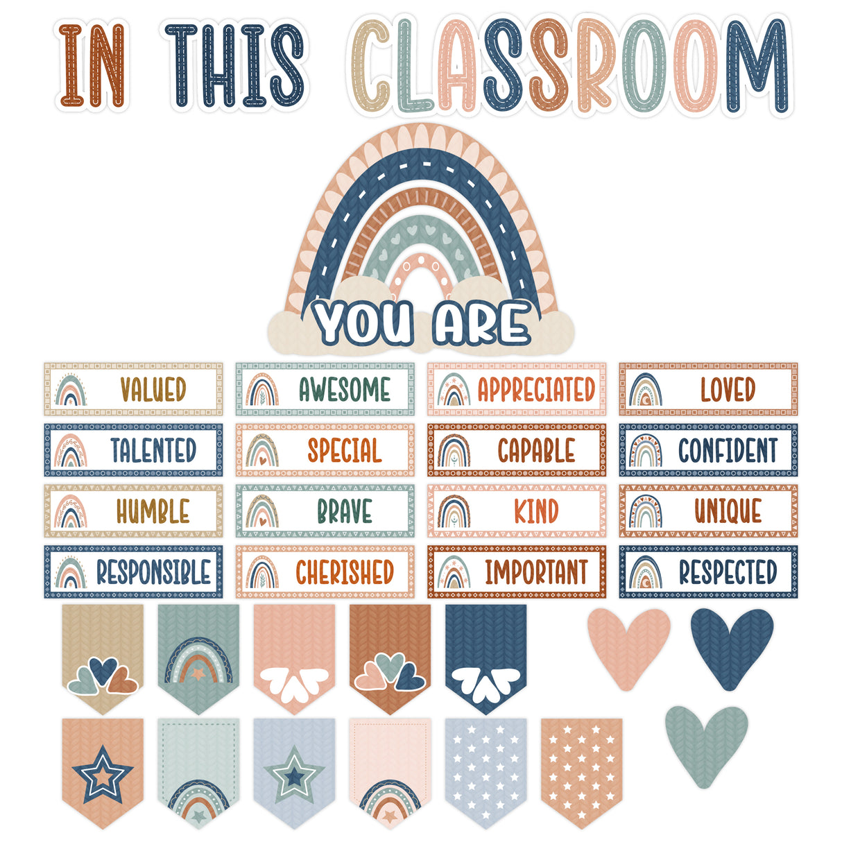 4E's Novelty “In This Classroom You Are” Boho Motivational Board