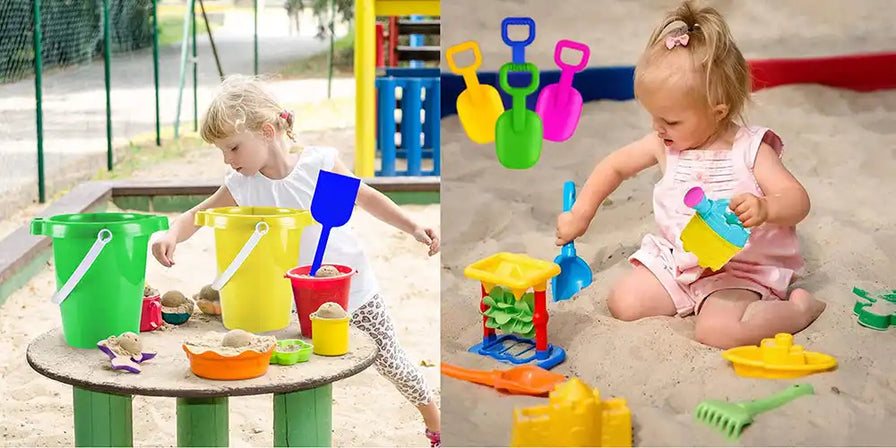 Children playing with sand toys.