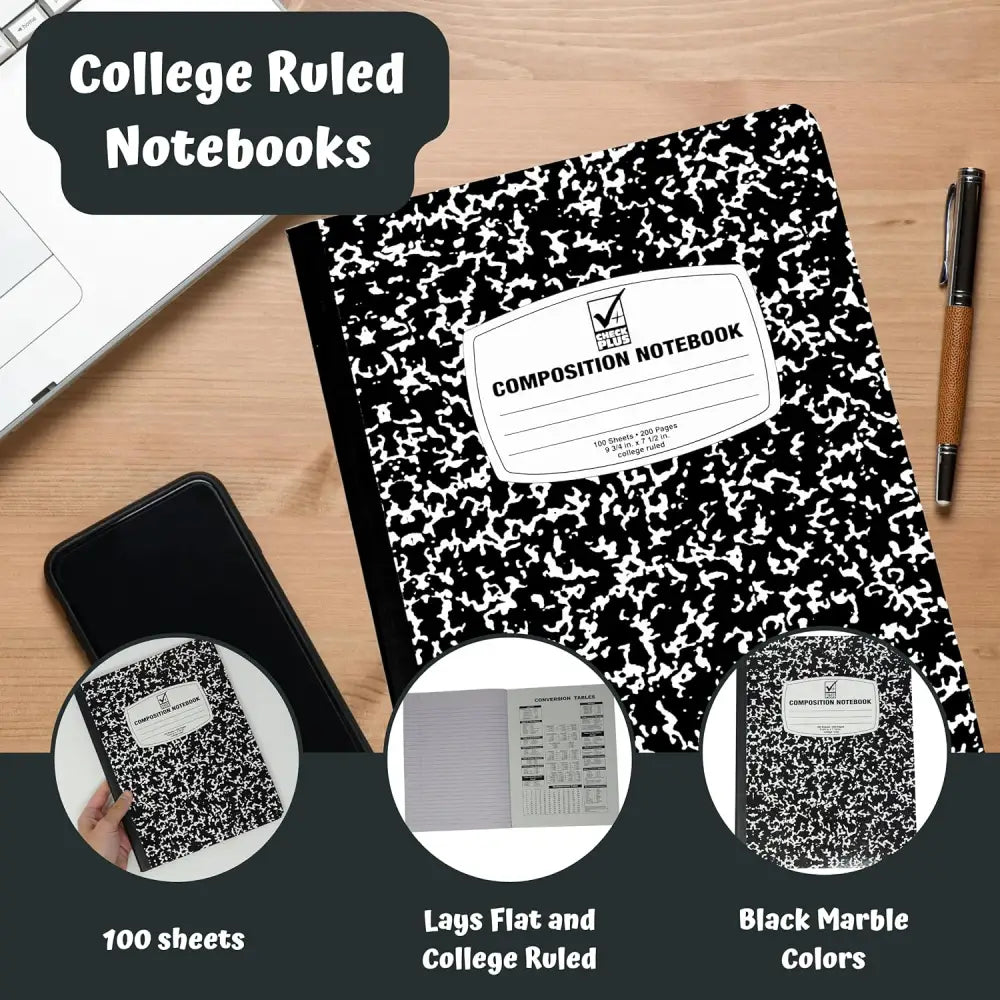 College Ruled Notebook - 4 pcs per pack - Composition Notebook for School Supplies Wide College Ruled Notebook Spiral