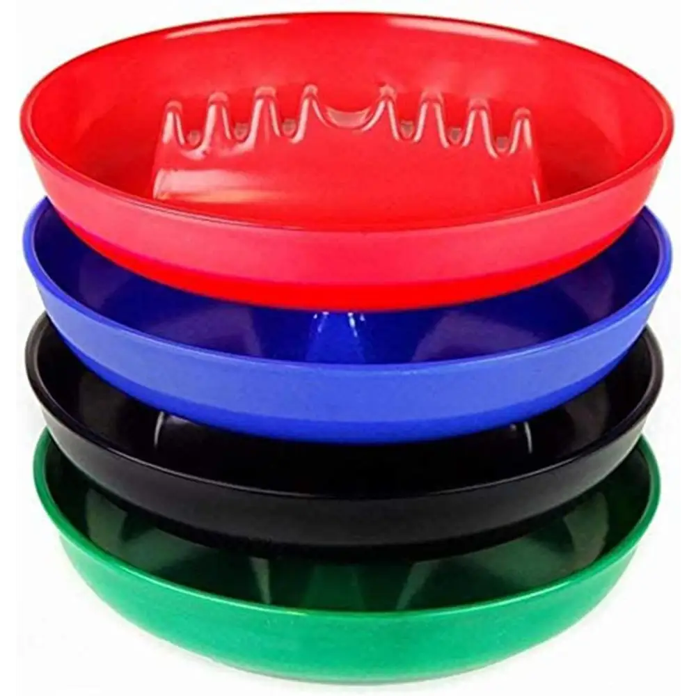 Escest Set of 4 Assorted Colors - Round Plastic Cigarette Cigar Ashtray Tabletop Ash Tray