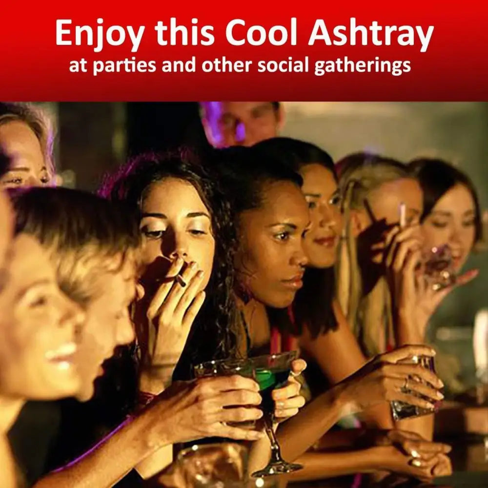 Escest Set of 4 Assorted Colors - Round Plastic Cigarette Cigar Ashtray Tabletop Ash Tray