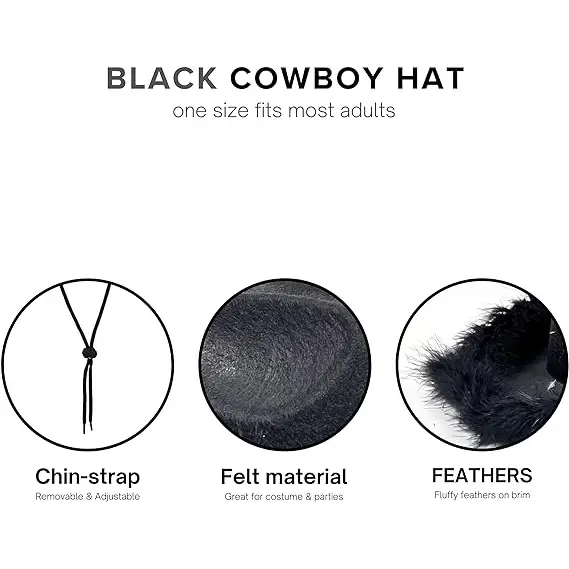 Feathered Cowboy Hat & Heart Sunglasses for Women