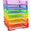 Stackable Paper Trays: 6 pcs per pack Classroom Organizer Reusable Bins Plastic Task Box Classroom Storage Pencil Tray