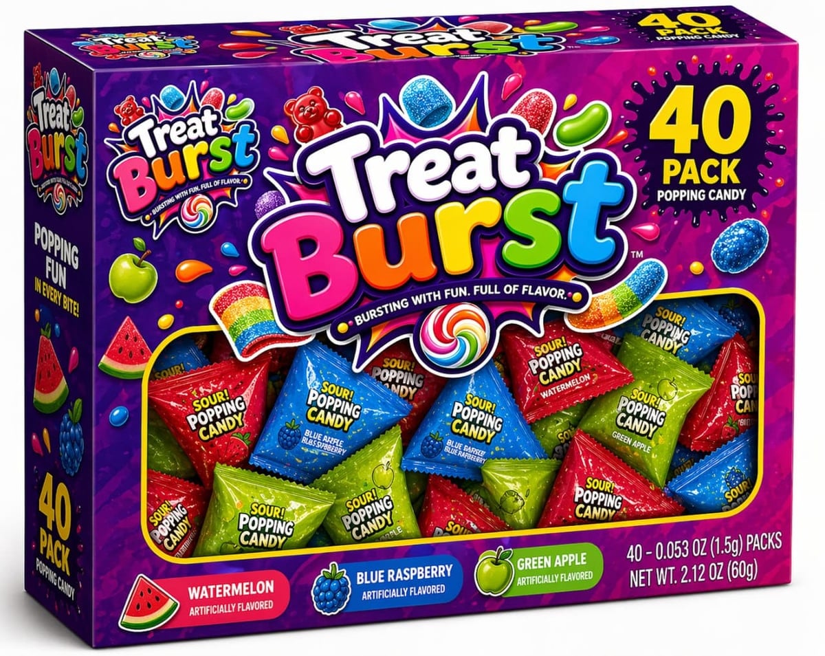Treat Burst Sour Popping Candy 40 Pack