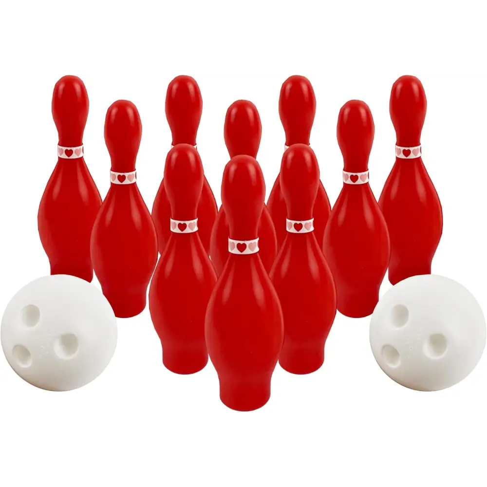 Valentine’s Day Bowling Game Set - 10 Pins 2 Balls for Kids & Adults