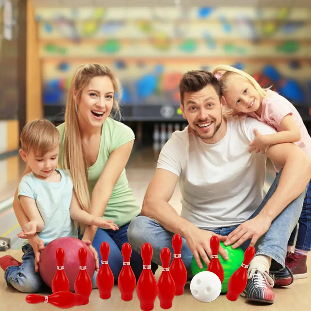 Valentine’s Day Bowling Game Set - 10 Pins 2 Balls for Kids & Adults