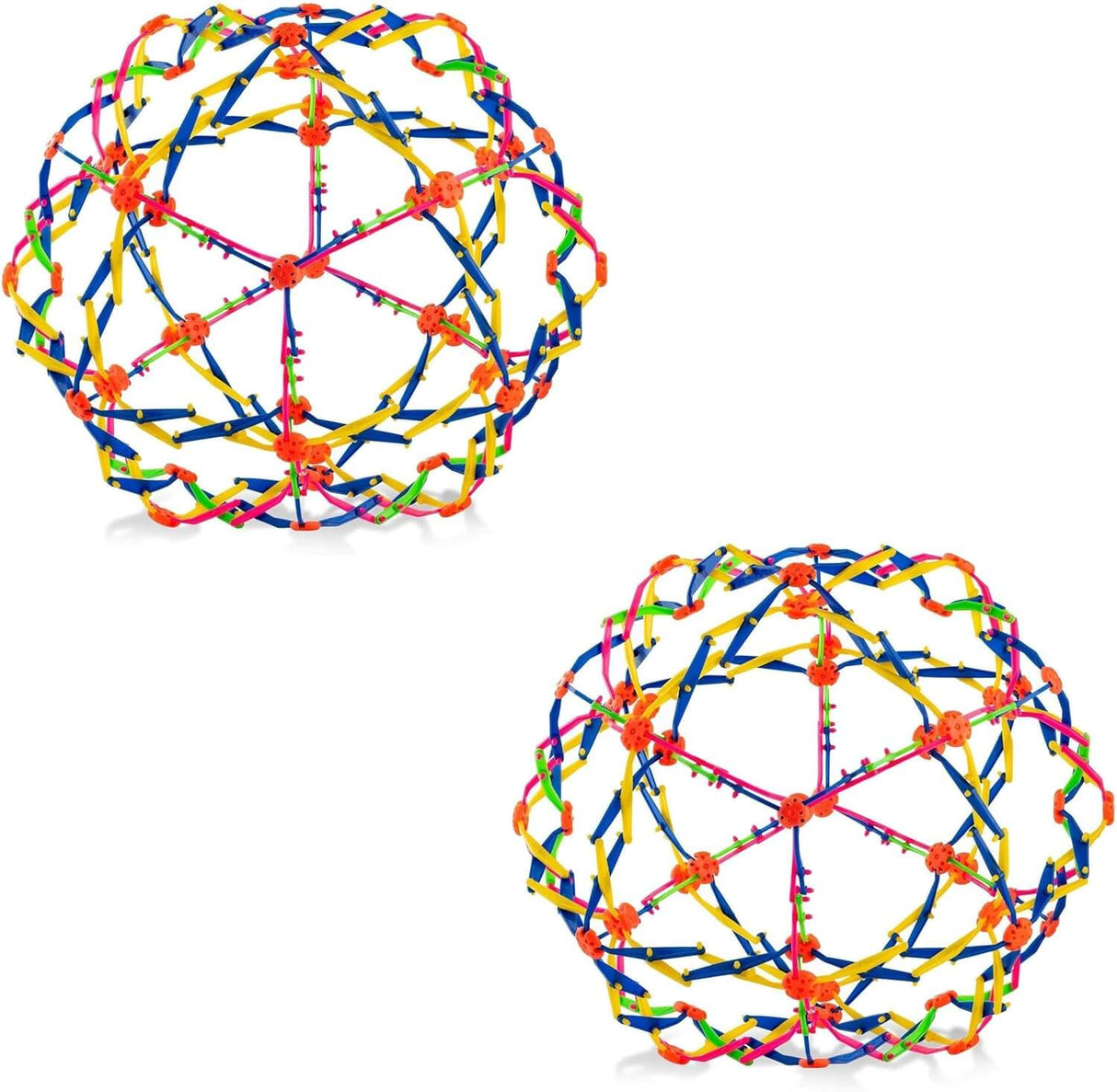 4E's Novelty Expandable Ball Set of 2, Plastic Sensory Sphere for Kids and Adults