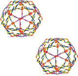 4E's Novelty Expandable Ball Set of 2, Plastic Sensory Sphere for Kids and Adults