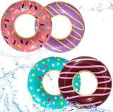 4E's Novelty 4 Pack 30" Donut Pool Floats – Kids & Adults Summer Fun