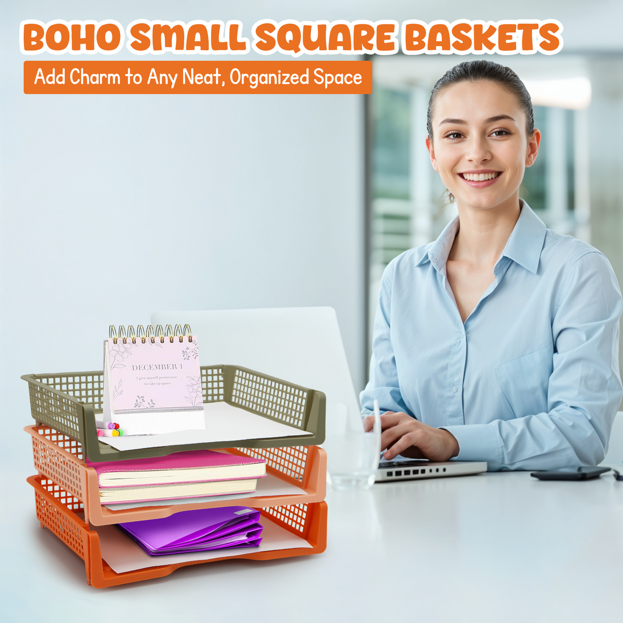 4E's Novelty 6 Pack Stackable Trays for Classroom With Classy Colours