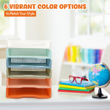4E's Novelty 6 Pack Stackable Trays for Classroom With Classy Colours