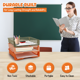 4E's Novelty 6 Pack Stackable Trays for Classroom With Classy Colours