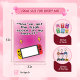 4E's Novelty Valentines Day Gamer Keychain with Cards-30 Pack