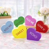 4E's Novelty 6 PCS Set Wooden Conversation Hearts Décor