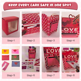 4E's Novelty 28 Pcs Valentines Mailbox with Cards for Kids