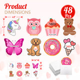 4E's Novelty 48 Pack Valentines Day Cards for Kids School