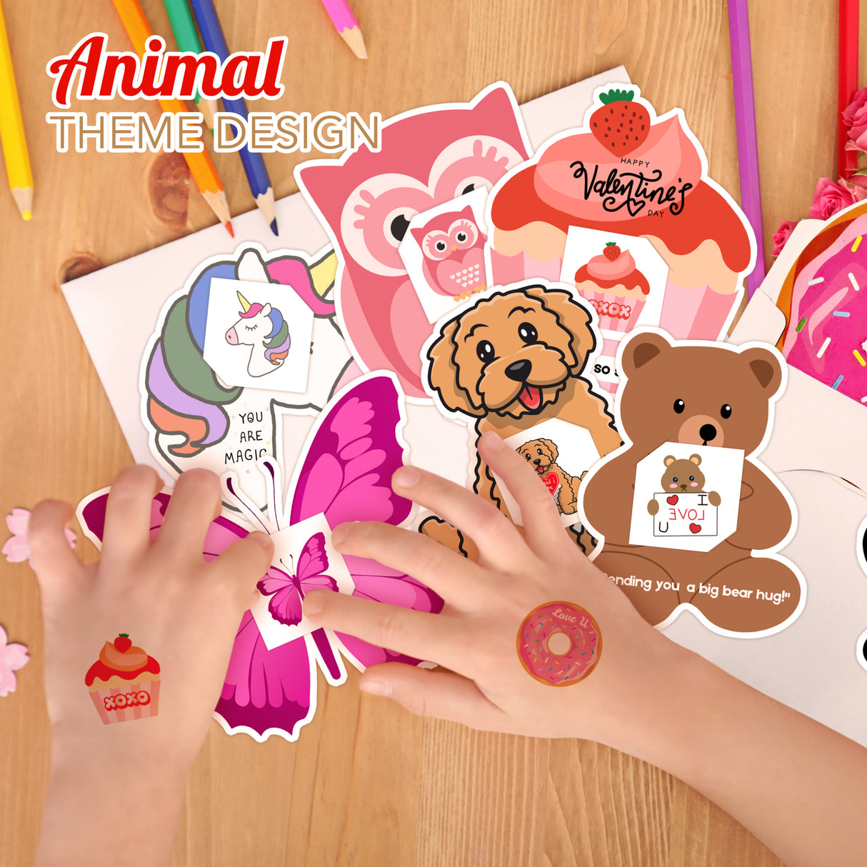4E's Novelty 48 Pack Valentines Day Cards for Kids School