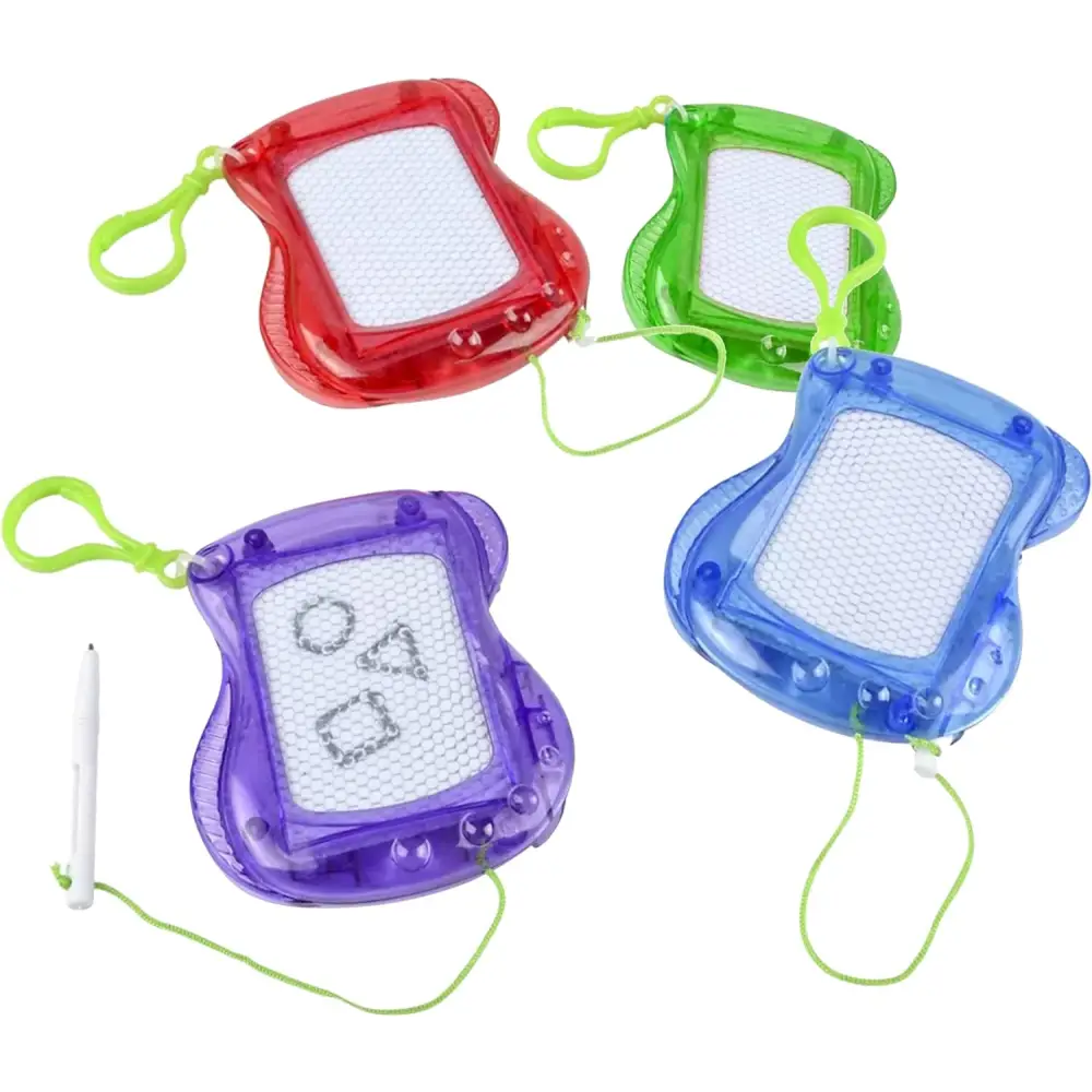 12 Pack Mini Drawing Boards - Erasable Keychain Clip Kids’ Stocking Stuffers