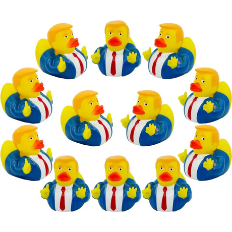 A unique and hilarious rubber ducks fun toy gift for Trump supporters, kids and adults