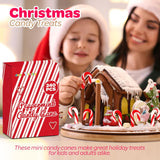 4E's Novelty 240 Pack Christmas Mini Individually Wrapped Candy Canes, Red and White Peppermint Candy Canes, Treats for Holiday Stockings