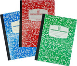 Wide Ruled Notebook Assorted Color, Marble Composition Notebook, Primary K-2, College Ruled - 3 pcs Notebooks for School