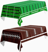 4E's Novelty 2-Pack Football Party Tablecloths – Disposable 54x108” Covers for Game Day Decor