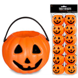 4E's Novelty 24 Pack Mini Pumpkin Buckets – 2.5" Halloween Treat Pails, Plastic Candy Buckets
