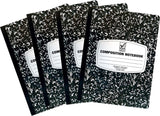 Wide Ruled Composition Notebooks [4 Pack] Hard Cover, 100 sheets 9.75" x 7.5" - Back to School Supplies For Students & College by 4E's Novelty