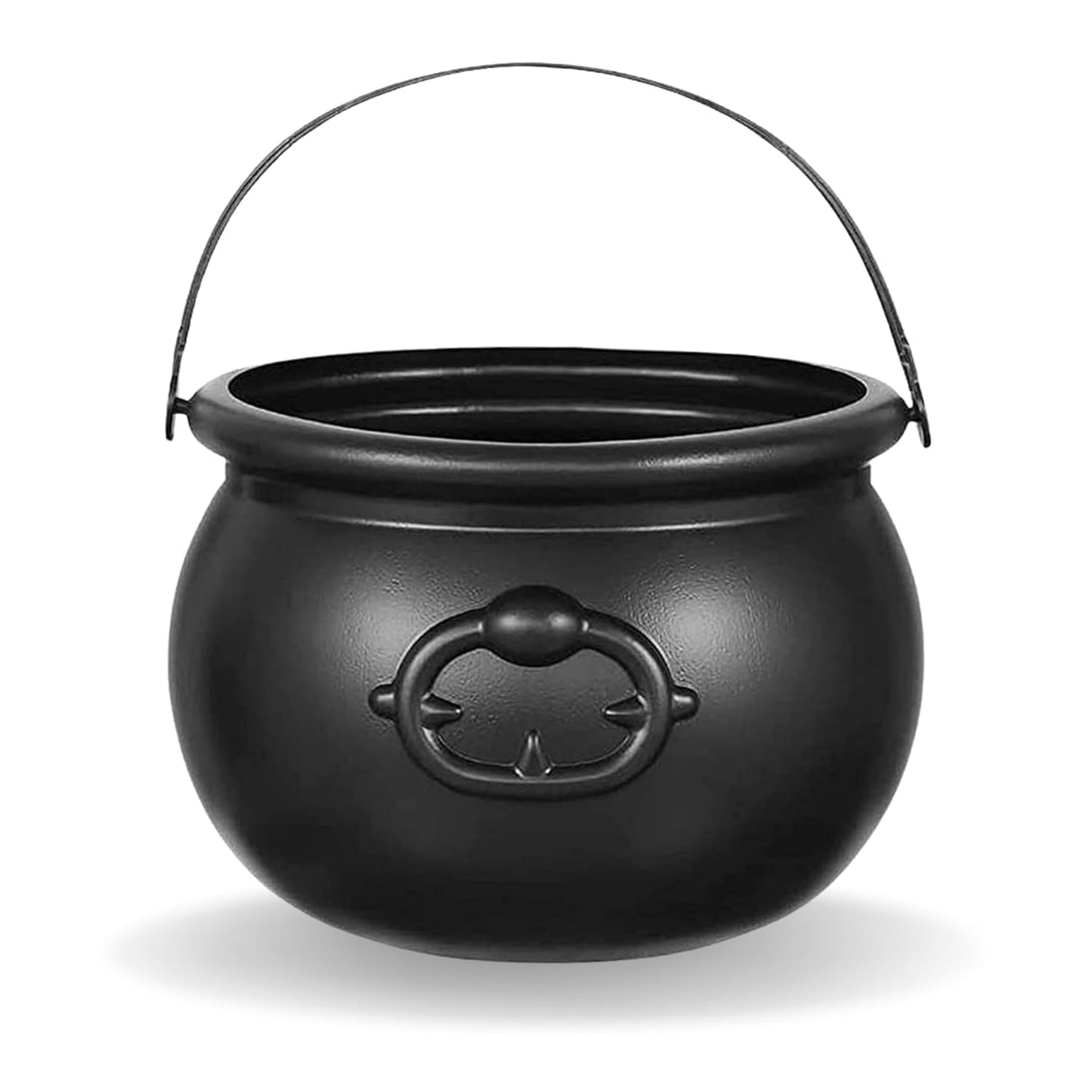 4E's Novelty Large Plastic Black Cauldron – 7" St. Patrick's Day Pot of Gold Decoration, Candy Holder