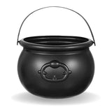 4E's Novelty Large Plastic Black Cauldron – 7" St. Patrick's Day Pot of Gold Decoration, Candy Holder