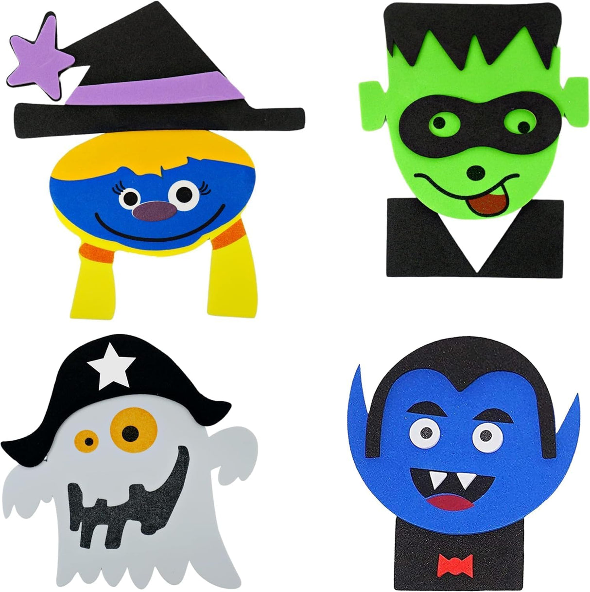 4E's Novelty 12 Pack Halloween Magnetic Monster Craft Kit – Foam Crafts for Kids Ages 3-12, Party Fun