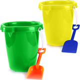 4E's Novelty 6 Pack Beach Buckets with Shovels – 7.5" Sand Pails & Shovels for Kids' Outdoor Play