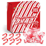 4E's Novelty 500 Pack Christmas Mini Individually Wrapped Candy Canes, Red and White Peppermint Candy Canes, Treats for Holiday Stockings