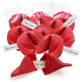 4E’s Novelty Valentine Fortune Cookies 50 Pack, Individually Wrapped Strawberry Cookies with Valentine Messages