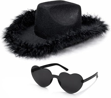 4E's Novelty Pink Cowgirl Hat – Felt Cowboy Hat with Chinstrap for Parties & Festivals