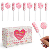 4E's Novelty Pink Swirl and Twist Lollipop (48 Pack) - Pink Swirl Lollipops