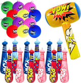 4E's Novelty 25 Piece Set Inflatable Baseball Bats With Pow Design