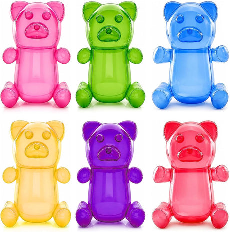 6 Pack 12'' Inflatable Gummy Bears - Party Decor & Toys