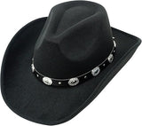 4E's Novelty Black Cowboy Hat For Men & Women Premium Felt Western Cowboy Hat