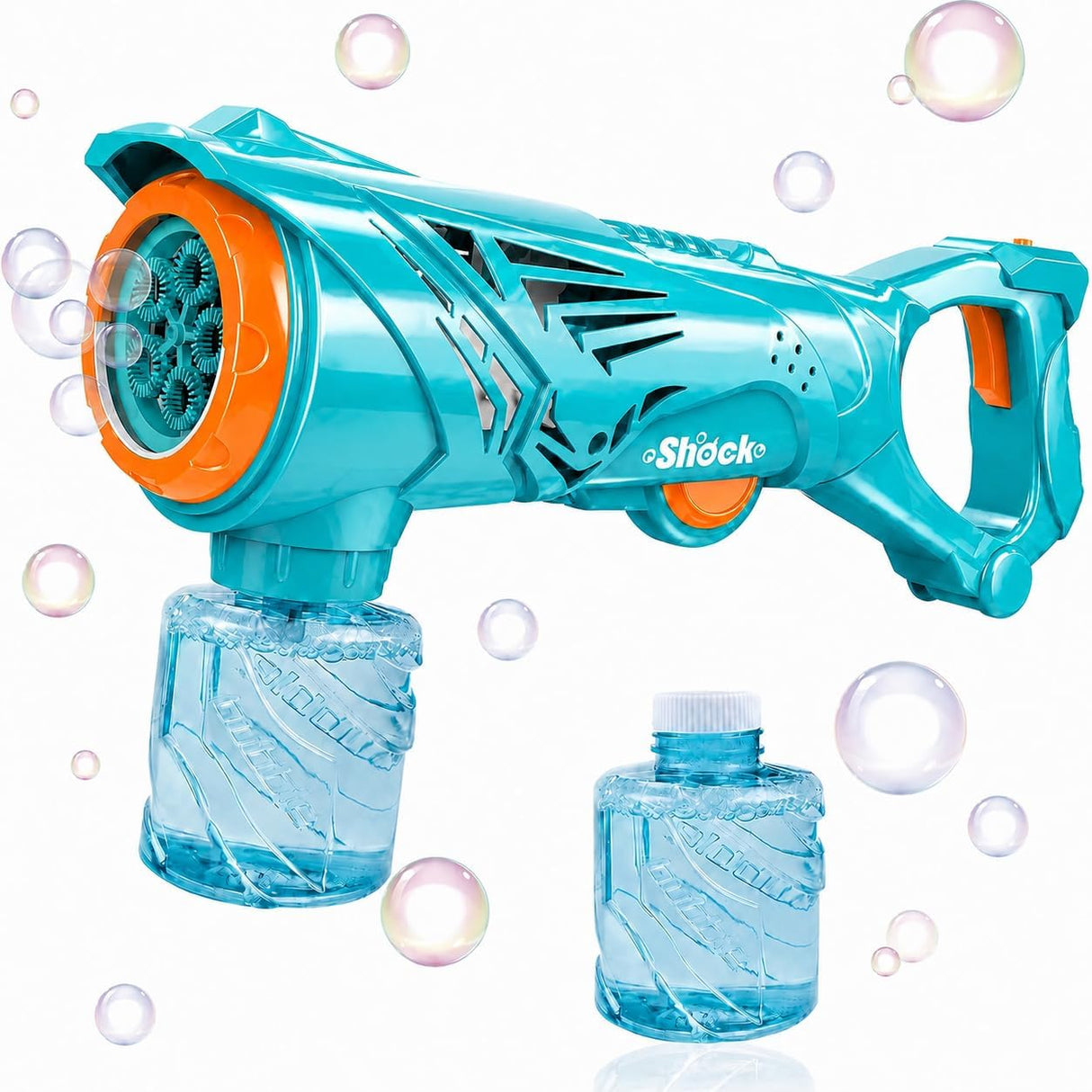 4E's Novelty Automatic Bubbles Gun With Bottle Bubble Solution Refill