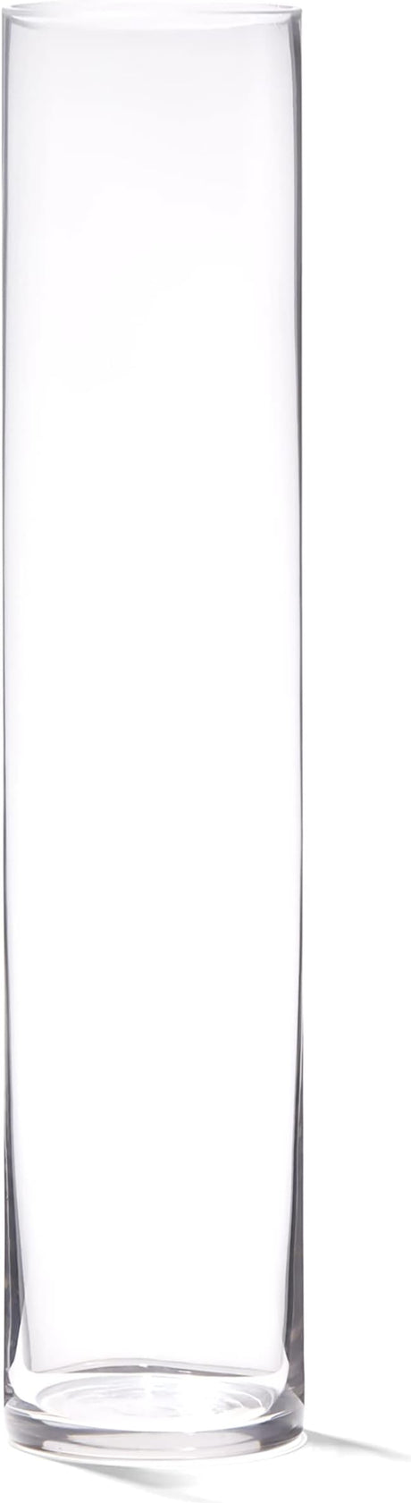 4E's Novelty 16" Cylinder Glass Vase – Elegant Clear Glass Vase for Flowers, Candles & Decor