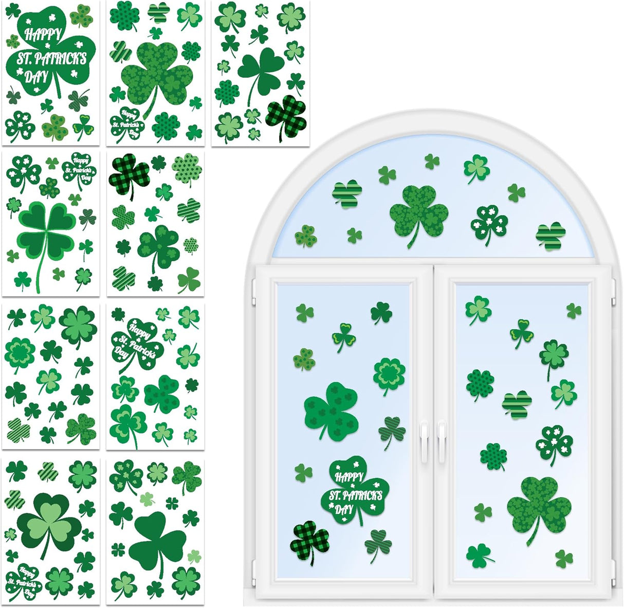 4E's Novelty 115 Pcs St Patricks Day Window Clings (9 Sheets)