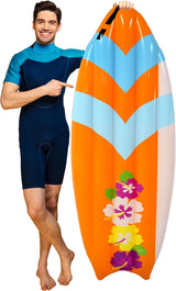 4E's Novelty Inflatable Surfboard for Kids, Tanning pools for adults - Ideal pool game floaties for any party or event