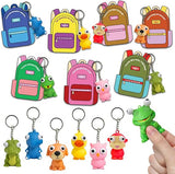 4E's Novelty 24 Pack Popping Eye Animal Keychain with Valentines Cards