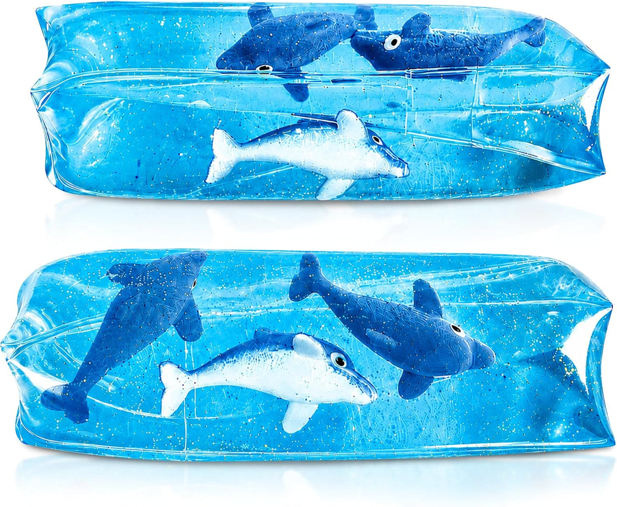 4E's Novelty 2 Pack Blue Water Wigglers 4.75 Inch Fidget Toy
