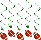 4E's Novelty 10-Pcs Hanging Swirl Decorations – Football Party Ceiling Decor & Outdoor Hanging