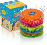 4E's Novelty 6 Pack Colourful Splash Discs, Floating Soft Pool Toy, Reusable Splash Balls Bomb Beach Games
